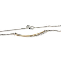 David Yurman Yellow Gold & Sterling Silver  Crossover Bar Necklace 2