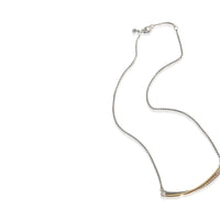 David Yurman Yellow Gold & Sterling Silver  Crossover Bar Necklace 3