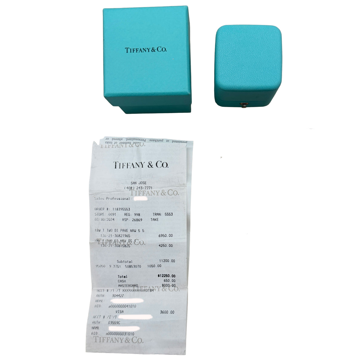 Tiffany & Co. White Gold Diamond Tiffany T Narrow Ring box