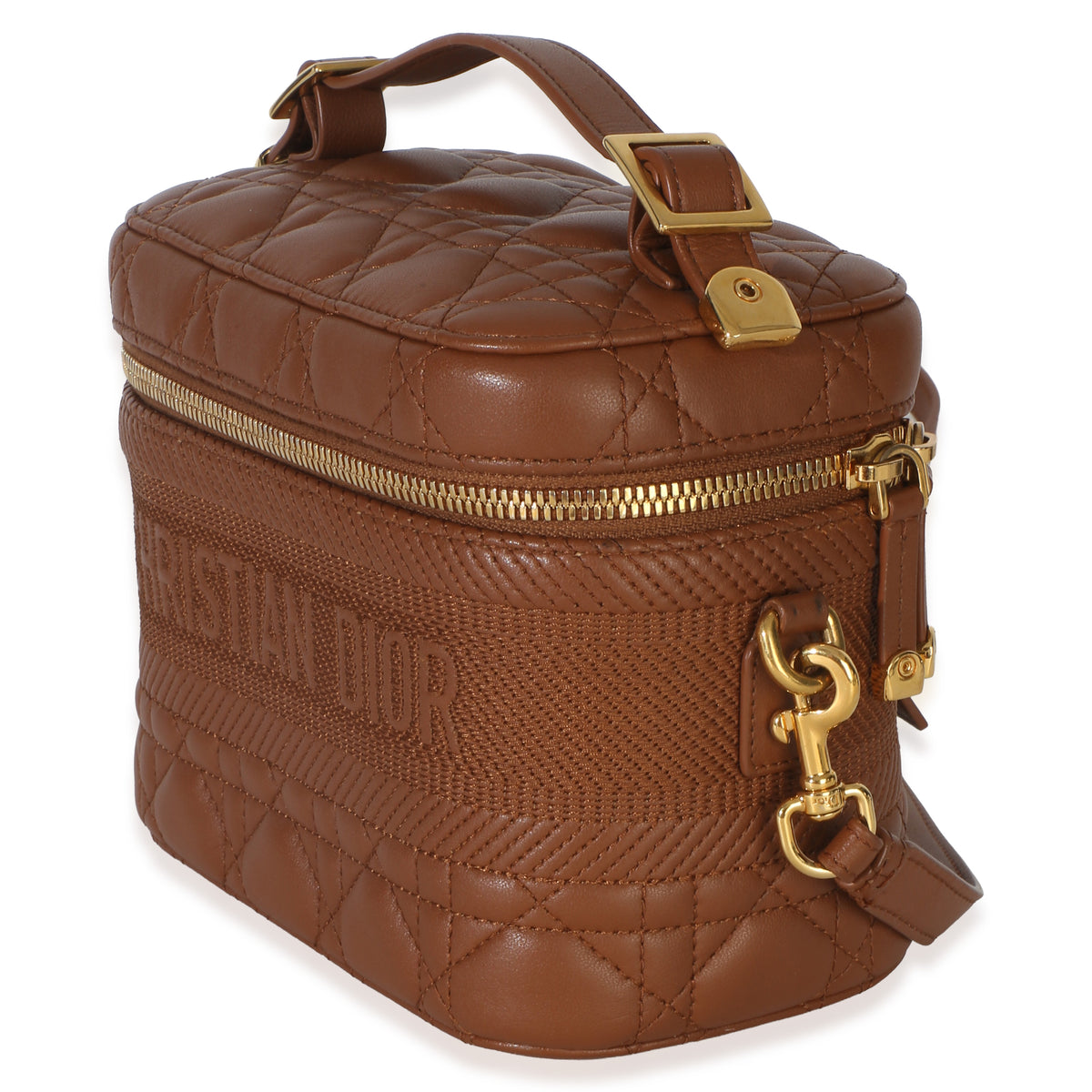 Christian Dior Brown Lambskin Cannage Small DiorTravel Vanity Handbag 2