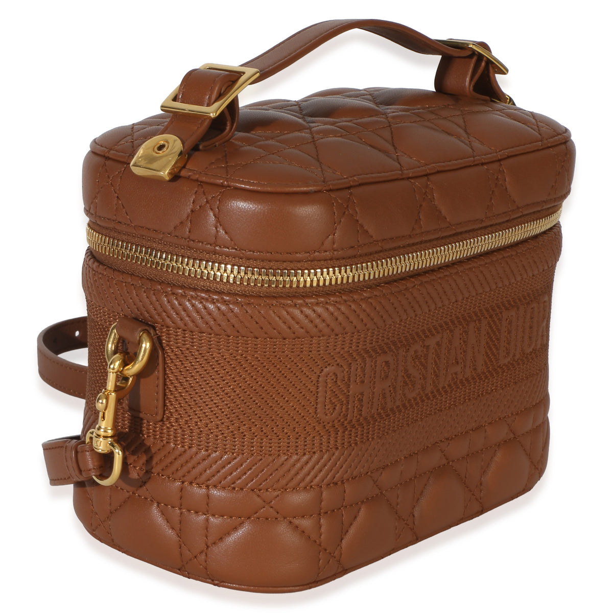Christian Dior Brown Lambskin Cannage Small DiorTravel Vanity Handbag 3