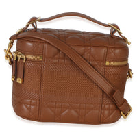 Christian Dior Brown Lambskin Cannage Small DiorTravel Vanity Handbag 4