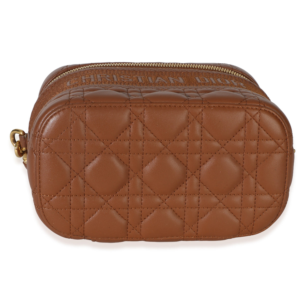 Christian Dior Brown Lambskin Cannage Small DiorTravel Vanity Handbag 5