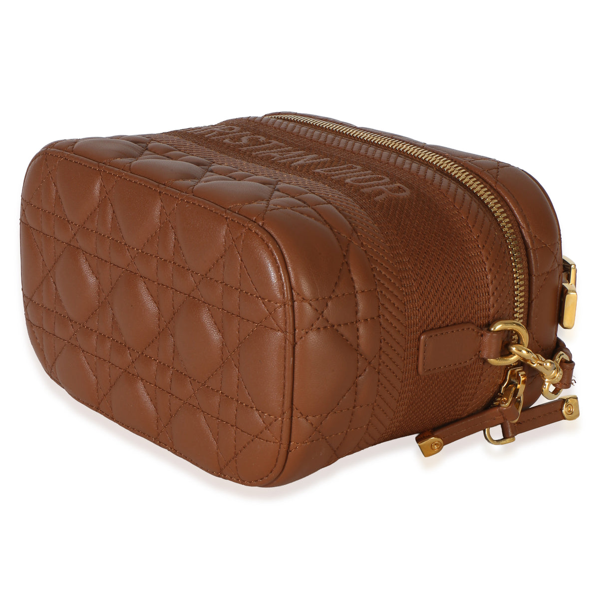 Christian Dior Brown Lambskin Cannage Small DiorTravel Vanity Handbag 6