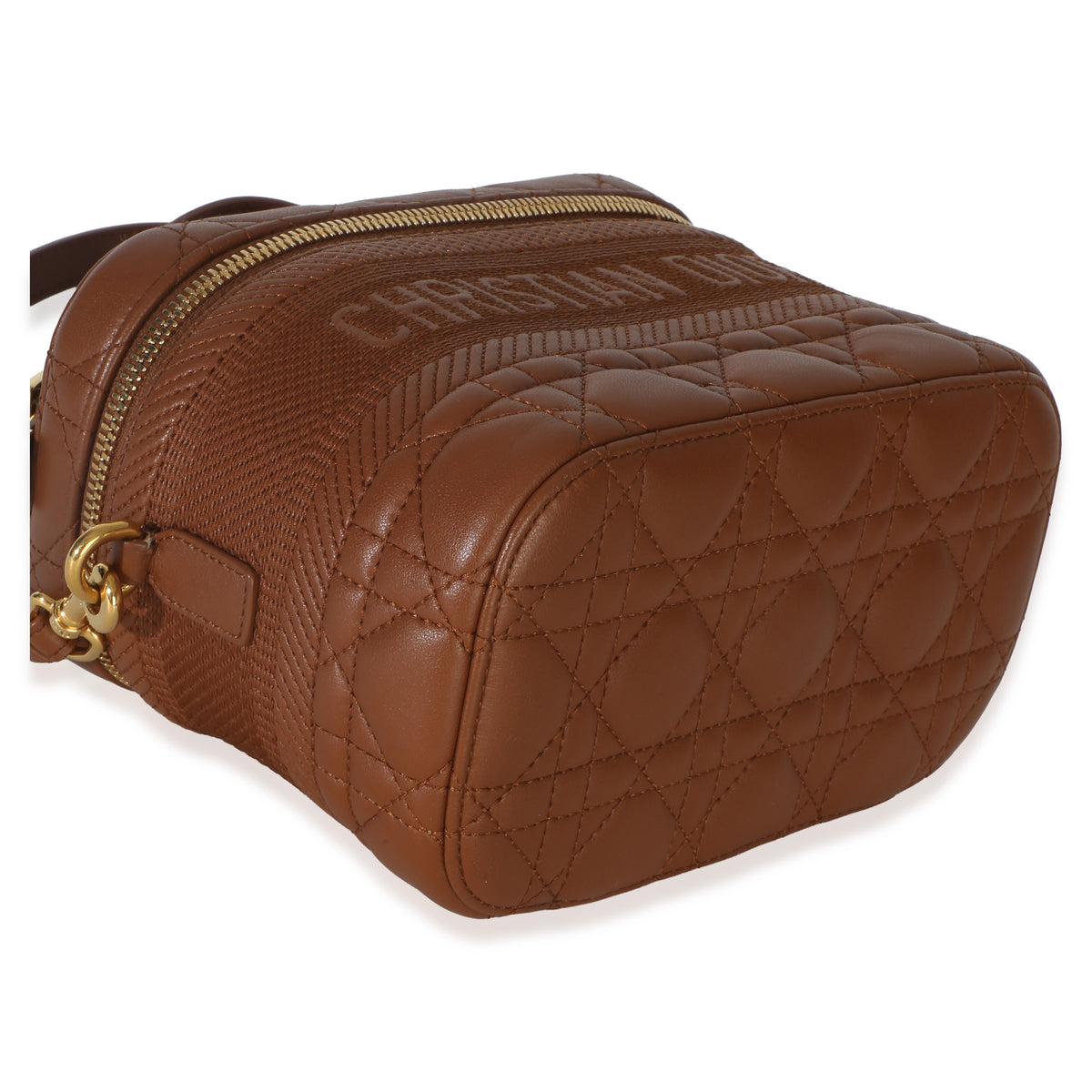 Christian Dior Brown Lambskin Cannage Small DiorTravel Vanity Handbag 7