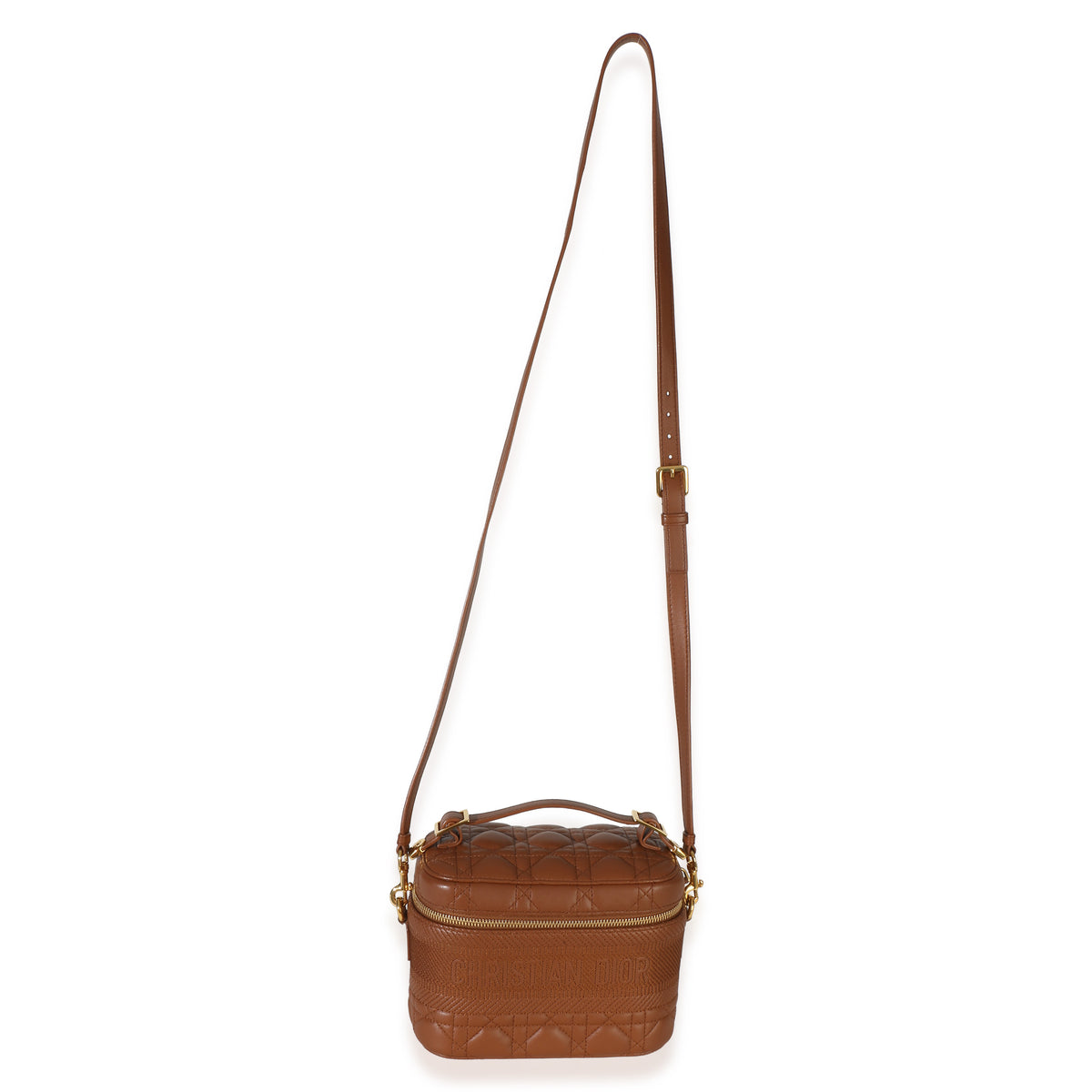 Christian Dior Brown Lambskin Cannage Small DiorTravel Vanity Handbag 8