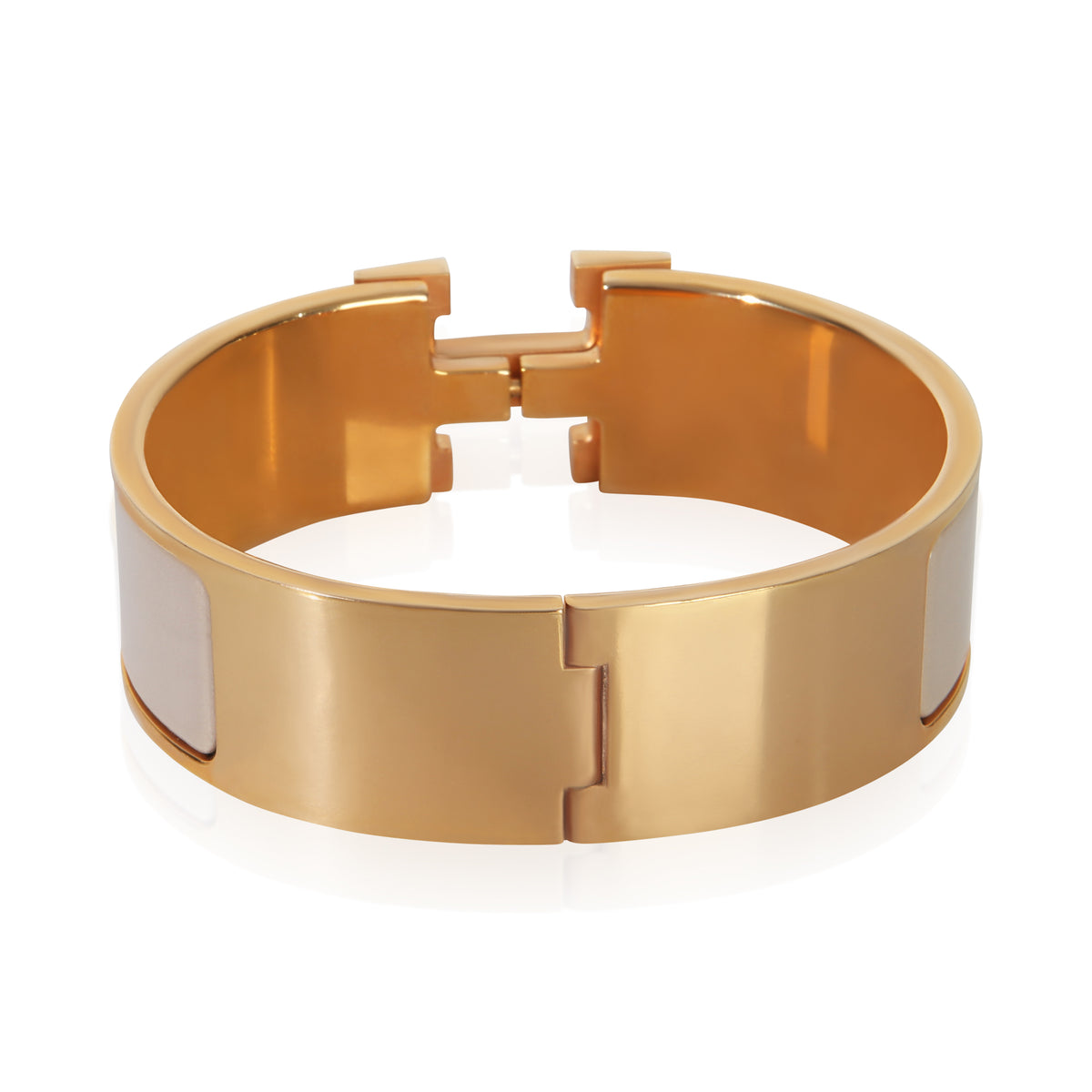 Hermès Gold Plated  Clic Clac In Marron Glace Bracelet 3