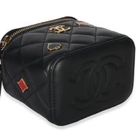 Chanel Black Quilted Lambskin Mini Coco Casino Vanity Case With Chain Handbag 7