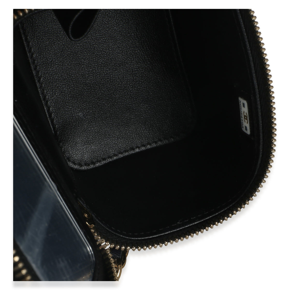 Chanel Black Quilted Lambskin Mini Coco Casino Vanity Case With Chain Handbag 8
