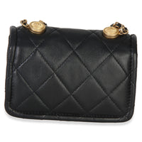 Chanel Black Quilted Shiny Lambskin Extra Mini Flap Bag Handbag 4