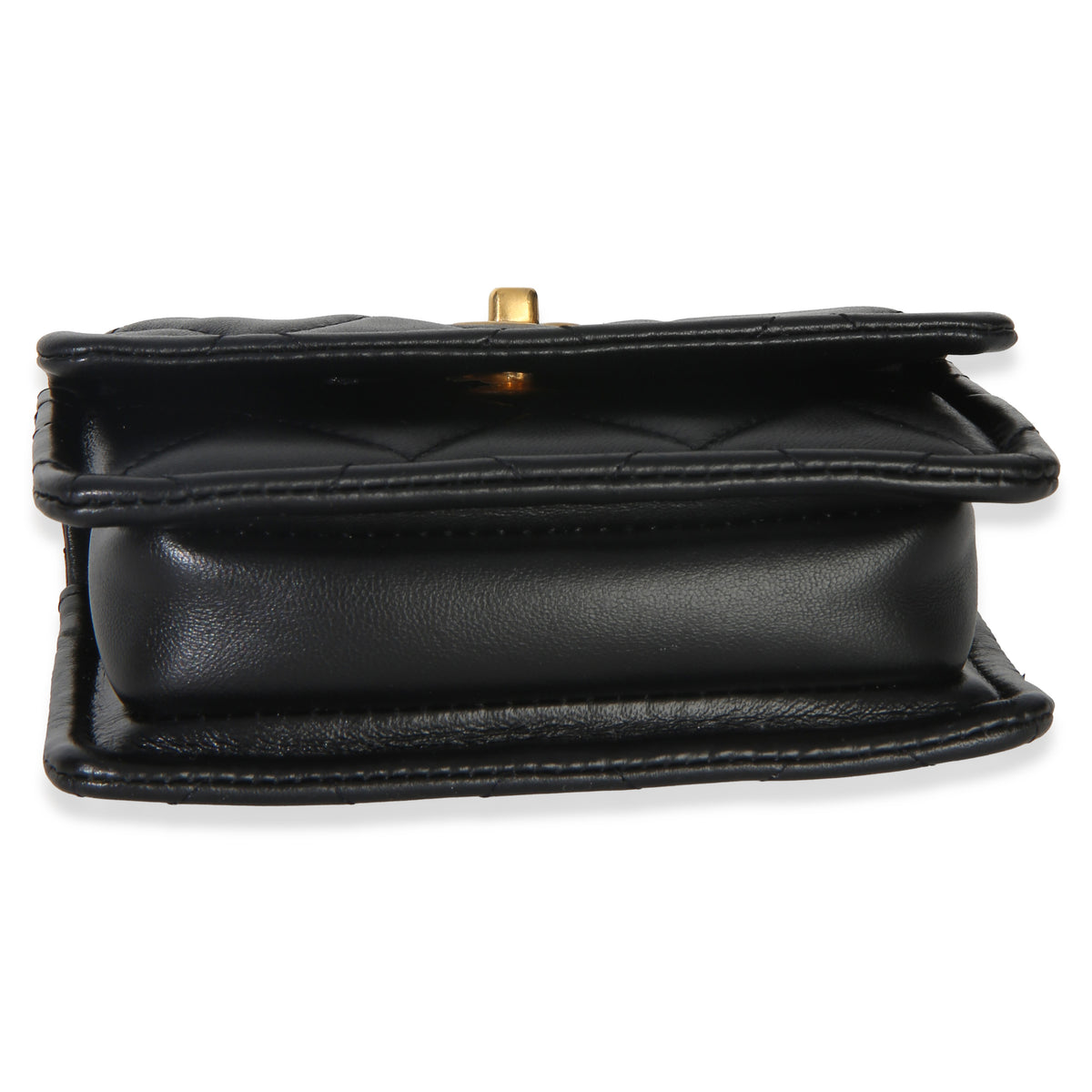 Chanel Black Quilted Shiny Lambskin Extra Mini Flap Bag Handbag 5