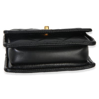 Chanel Black Quilted Shiny Lambskin Extra Mini Flap Bag Handbag 5