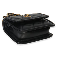 Chanel Black Quilted Shiny Lambskin Extra Mini Flap Bag Handbag 7