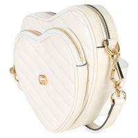 Gucci Mystic White Matelasse Calfskin Diagonal Mini Interlocking G Heart Handbag 2