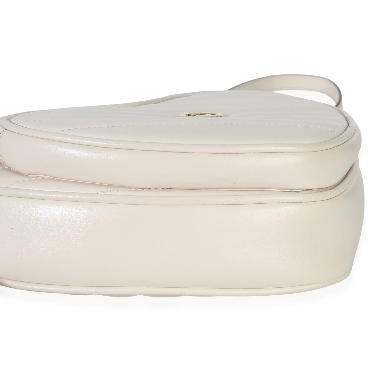 Gucci Mystic White Matelasse Calfskin Diagonal Mini Interlocking G Heart Handbag 7