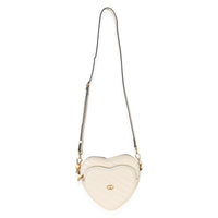 Gucci Mystic White Matelasse Calfskin Diagonal Mini Interlocking G Heart Handbag 8