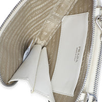 Prada White Saffiano Mini Triangle Crossbody Pouch Handbag 8