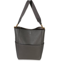 Celine Grey Soft Grained Calfskin Medium Sangle Bucket Bag Handbag id