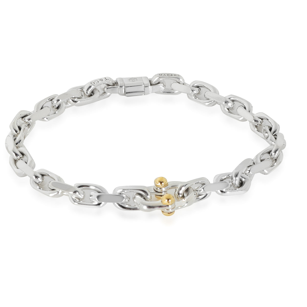 Tiffany & Co. Yellow Gold & Sterling Silver  Makers Mark Bracelet