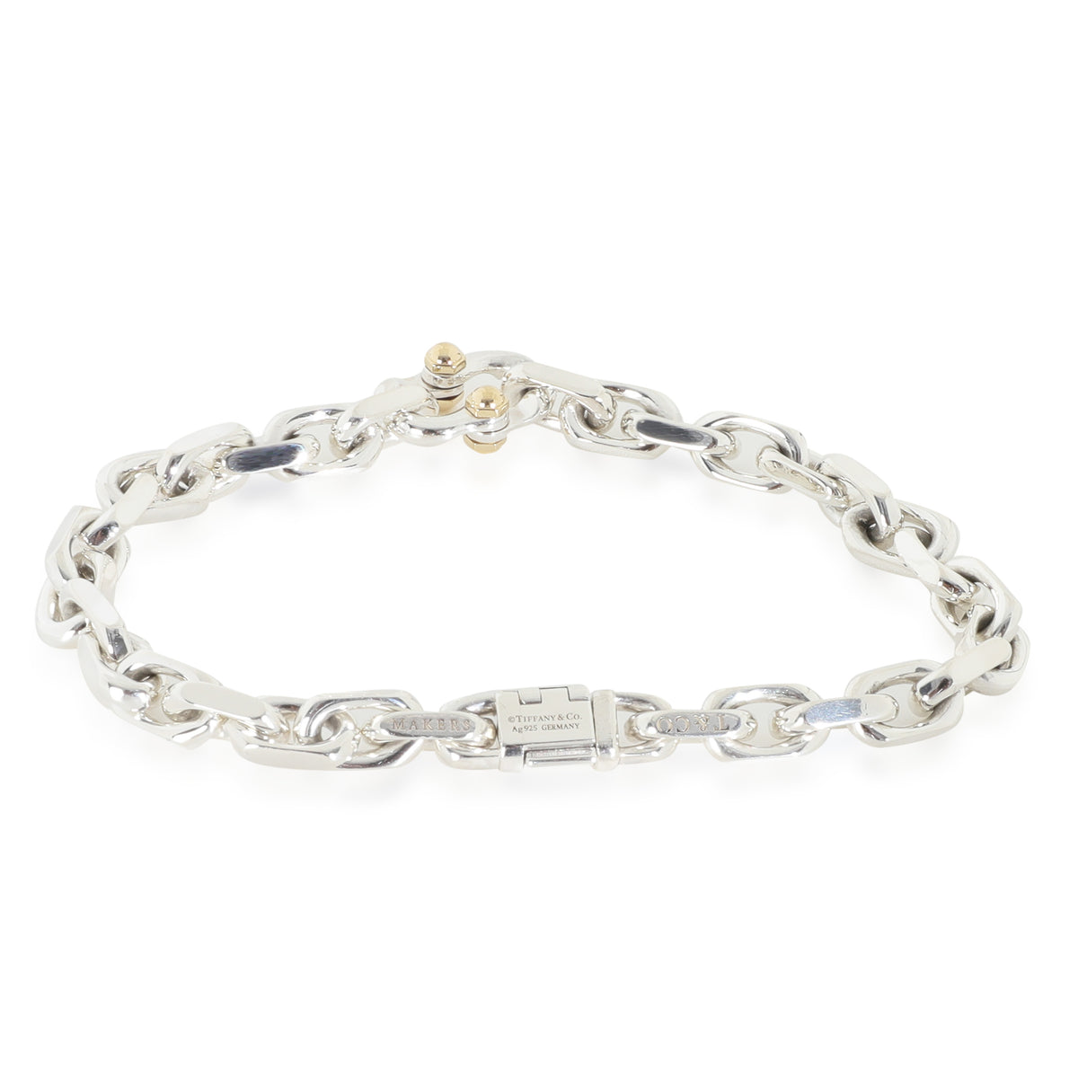 Tiffany & Co. Yellow Gold & Sterling Silver  Makers Mark Bracelet
