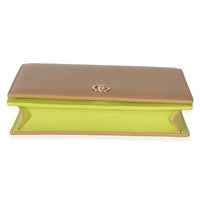 Gucci Light Pink Green Dollar Calfskin GG Marmont Wallet On Chain Handbag 5