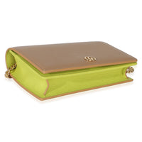 Gucci Light Pink Green Dollar Calfskin GG Marmont Wallet On Chain Handbag 7