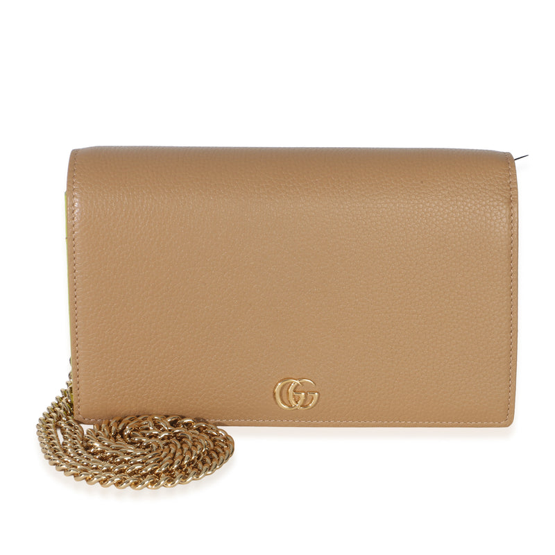 Gucci Light Pink Green Dollar Calfskin GG Marmont Wallet On Chain Handbag id