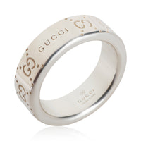 Gucci Sterling Silver  6mm Signature Ring 4