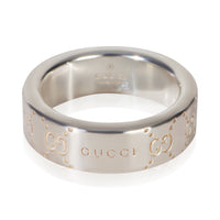 Gucci Sterling Silver  6mm Signature Ring fv