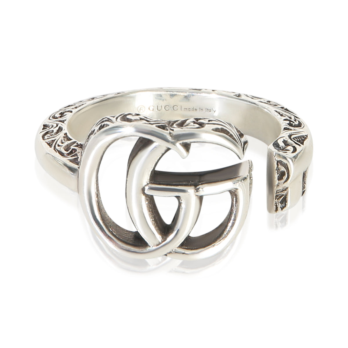 Gucci Sterling Silver  GG Marmont Key Motiff Ring fv