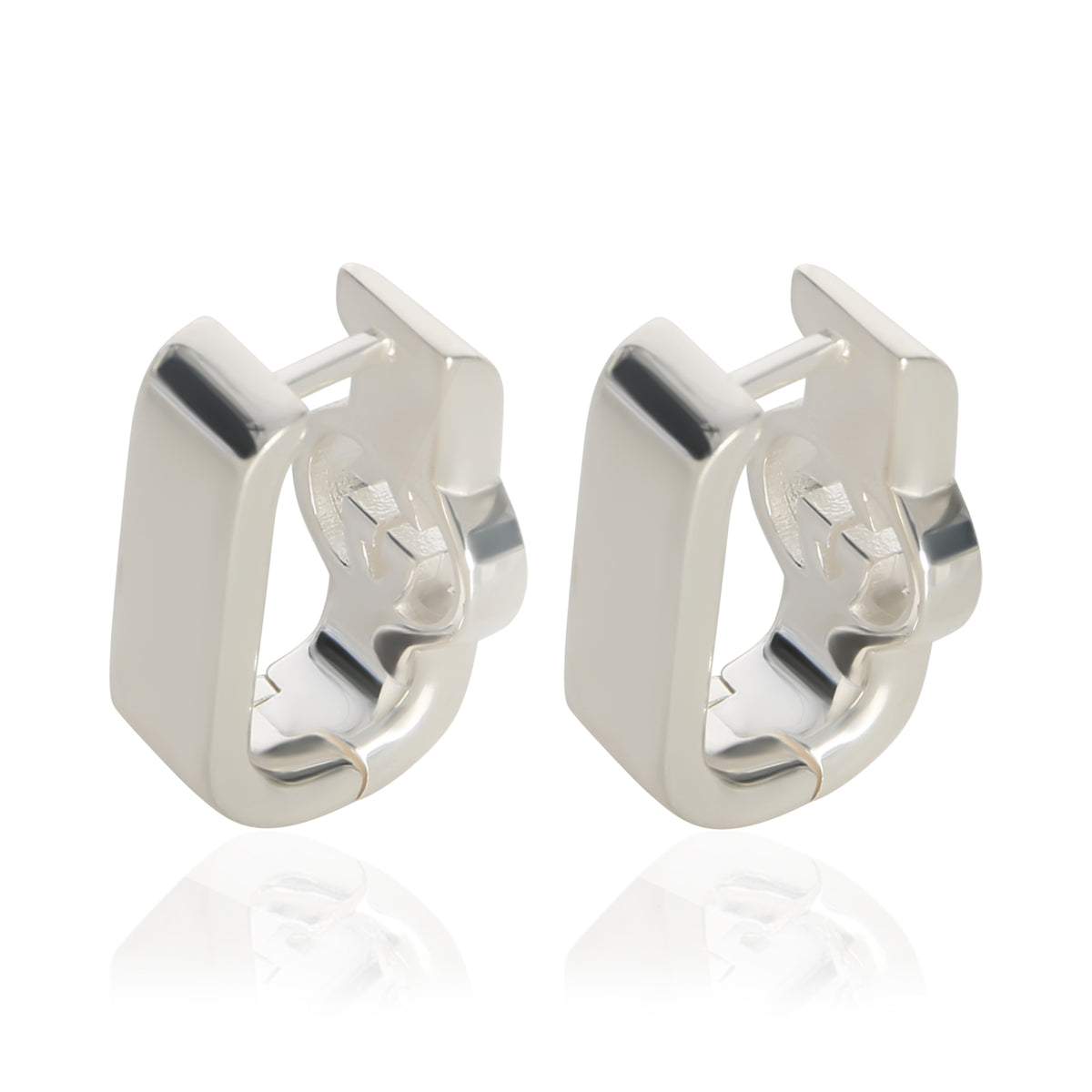Gucci Sterling Silver  Interlocking G Hoop Earrings 3