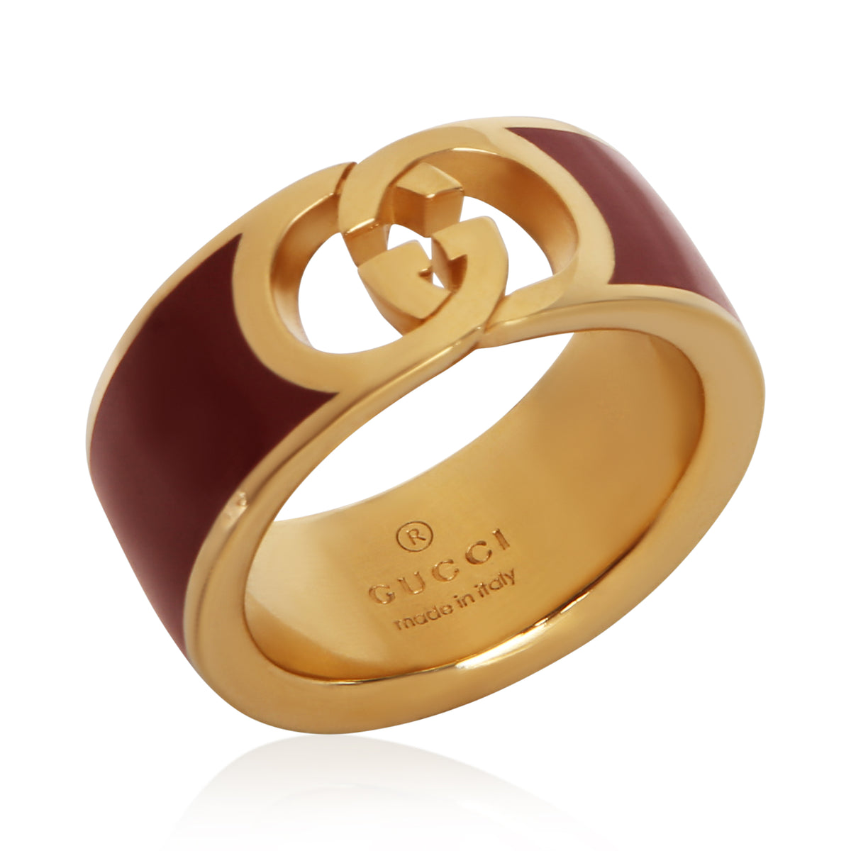 Gucci Gold Plated  Interlocking G Enamel Ring 4