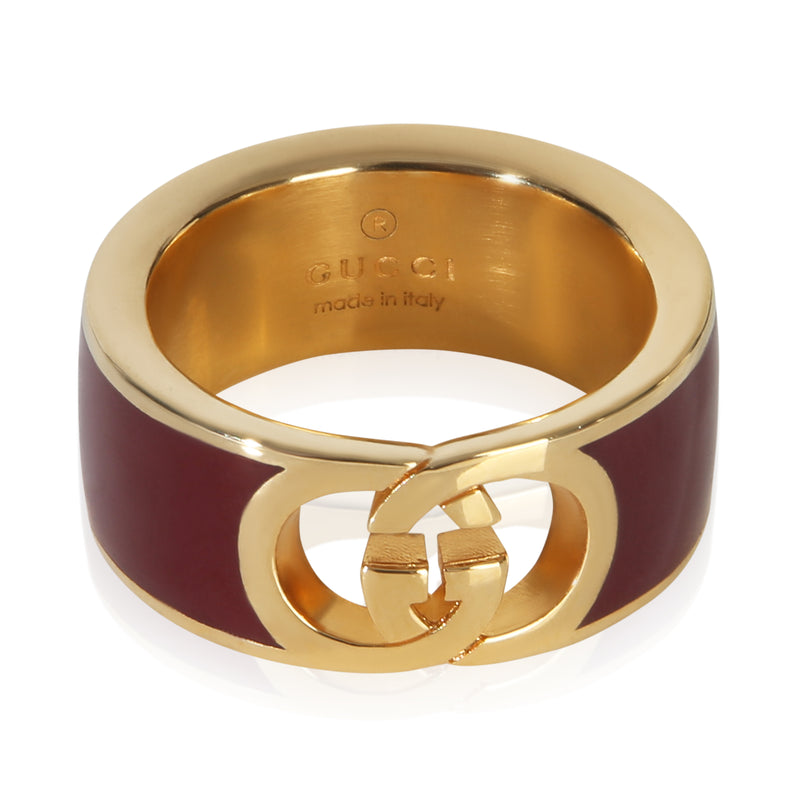 Gucci Gold Plated  Interlocking G Enamel Ring fv