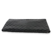 Chanel Black Crinkled Patent Calfskin Chevron Medium O Case Handbag 5