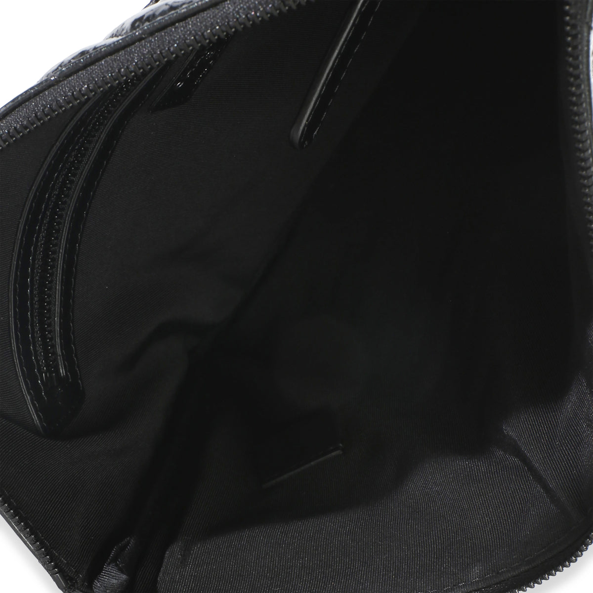 Chanel Black Crinkled Patent Calfskin Chevron Medium O Case Handbag 8