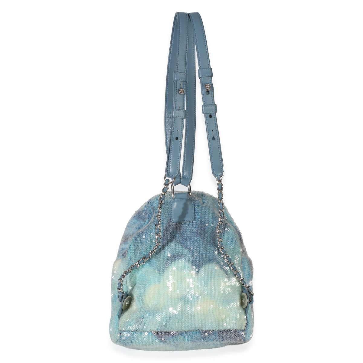 Chanel Blue Multicolor Sequin Waterfall Mini Backpack Handbag 5