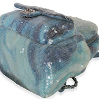 Chanel Blue Multicolor Sequin Waterfall Mini Backpack Handbag 7