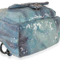 Chanel Blue Multicolor Sequin Waterfall Mini Backpack Handbag 8