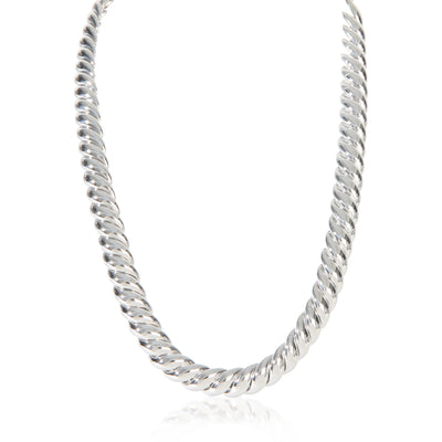 David Yurman Sterling Silver  Sculpted Cable Necklace fv