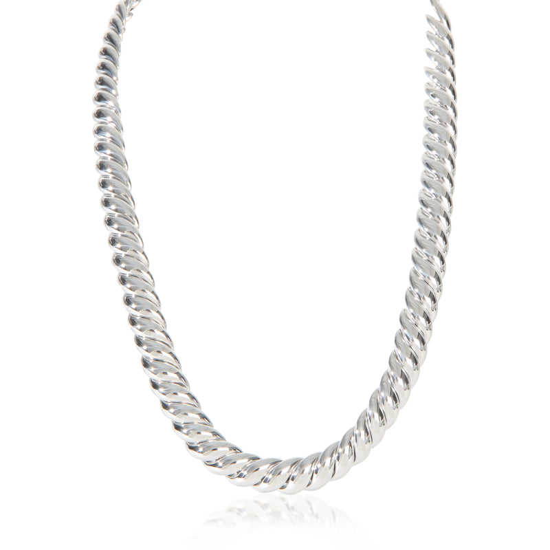 David Yurman Sterling Silver  Sculpted Cable Necklace fv