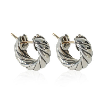 David Yurman Sterling Silver  Sculpted Cable Earrings fv