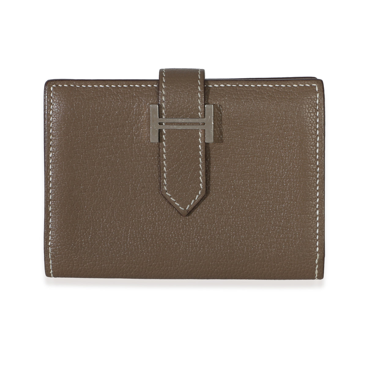 Hermès Etoupe Chevre Mysore Bearn Card Holder Wallet PHW Wallet id