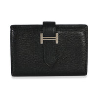 Hermès Black Chevre Mysore Mini Bearn Wallet PHW Wallet id