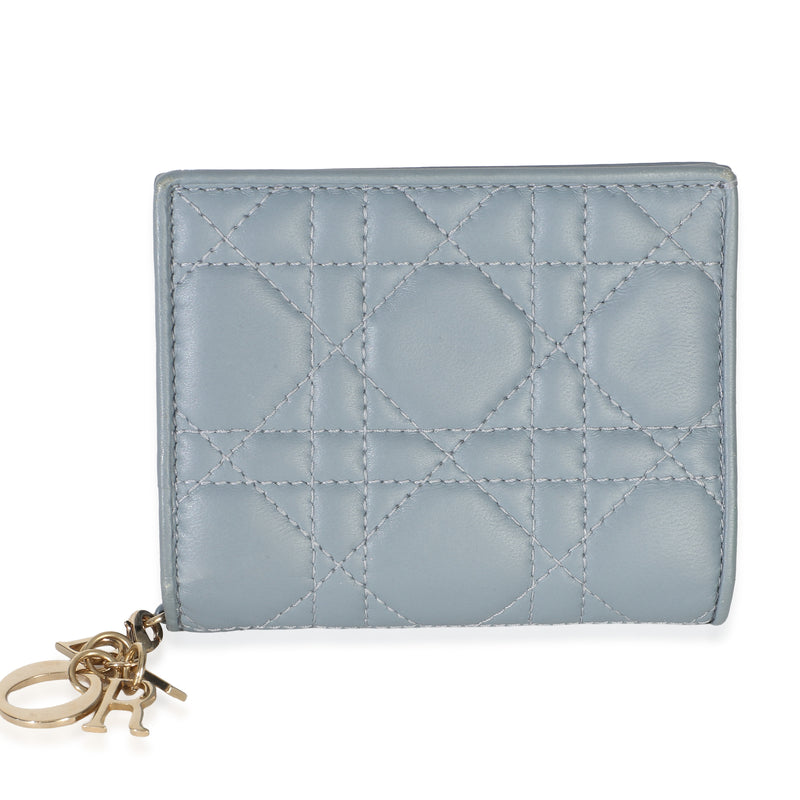 Christian Dior Cloud Blue Lambskin Cannage Mini Lady Dior Wallet Wallet id