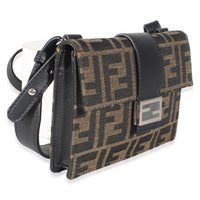 Fendi Tobacco Recycled Fabric Jacquard Vitello Grace FF 1974 Baguette Belt Pouch Handbag 3