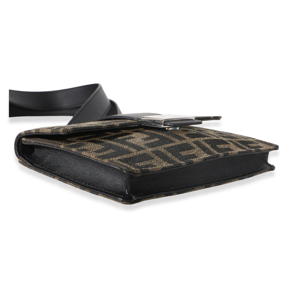 Fendi Tobacco Recycled Fabric Jacquard Vitello Grace FF 1974 Baguette Belt Pouch Handbag 7