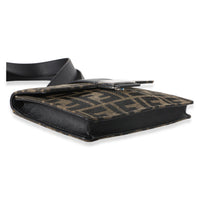 Fendi Tobacco Recycled Fabric Jacquard Vitello Grace FF 1974 Baguette Belt Pouch Handbag 7