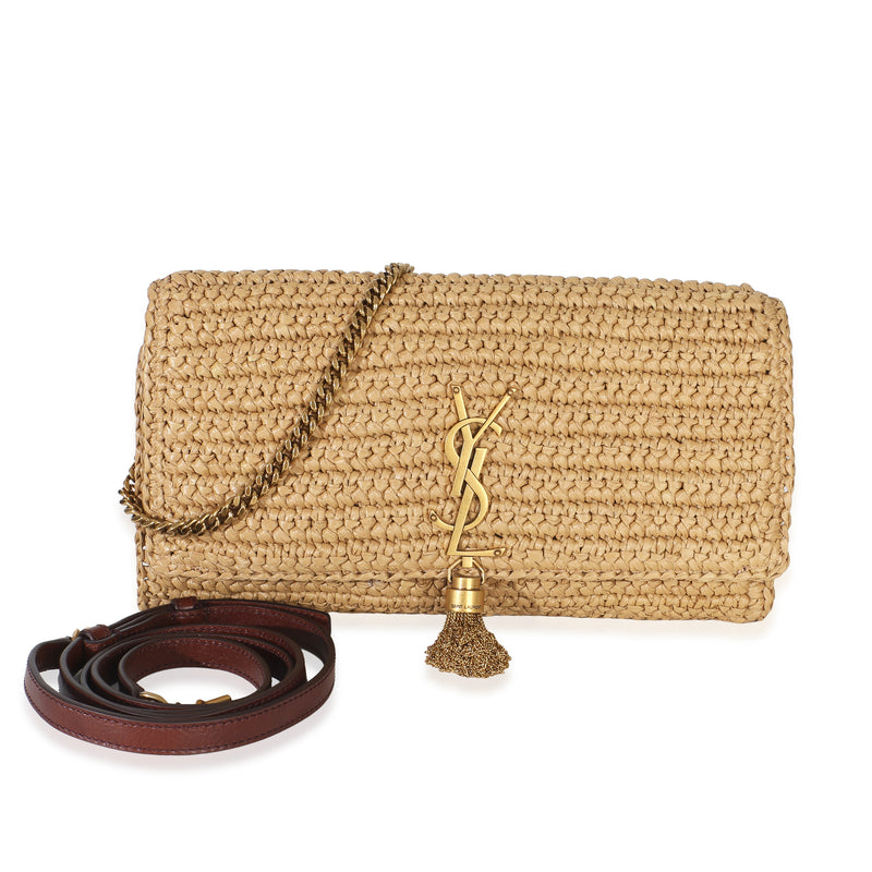 Saint Laurent Natural Raffia Lambskin Monogram Kate 99 Tassel Bag Handbag id