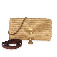 Saint Laurent Natural Raffia Lambskin Monogram Kate 99 Tassel Bag Handbag id