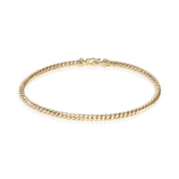David Yurman Yellow Gold Diamond Cable Buckle Bracelet 3